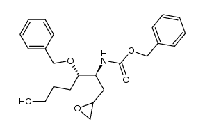 benzyl (2-benzyloxy-5-hydroxy-1-oxiranylmethylpentyl)carbamate结构式