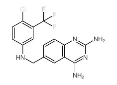 6-[[[4-chloro-3-(trifluoromethyl)phenyl]amino]methyl]quinazoline-2,4-diamine structure