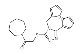 1H-Azepine,1-[[[5-(2-furanyl)-4-(2-furanylmethyl)-4H-1,2,4-triazol-3-yl]thio]acetyl]hexahydro-(9CI) picture