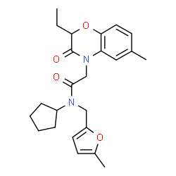 4H-1,4-Benzoxazine-4-acetamide,N-cyclopentyl-2-ethyl-2,3-dihydro-6-methyl-N-[(5-methyl-2-furanyl)methyl]-3-oxo-(9CI) picture