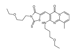 3-(3-ethoxypropyl)-5-[[2-(3-ethoxypropylamino)-9-methyl-4-oxopyrido[1,2-a]pyrimidin-3-yl]methylidene]-2-sulfanylidene-1,3-thiazolidin-4-one Structure