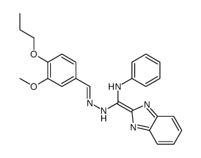 1-(benzimidazol-2-ylidene)-N'-[(3-methoxy-4-propoxyphenyl)methylideneamino]-N-phenylmethanediamine Structure