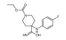 ethyl 4-carbamoyl-4-[(4-fluorophenyl)amino]piperidine-1-carboxylate结构式