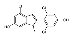 4-chloro-2-(3,5-dichloro-4-hydroxyphenyl)-1-methylindol-6-ol Structure