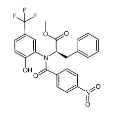 (R)-methyl 2-(N-(2-hydroxy-5-(trifluoromethyl)phenyl)-4-nitrobenzamido)-3-phenylpropanoate结构式