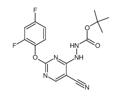 N'-[5-cyano-2-(2,4-difluoro-phenoxy)-pyrimidin-4-yl]-hydrazinecarboxylic acid tert-butyl ester结构式