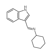 N-(吲哚-3-亚甲基)环己胺结构式