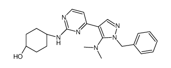 trans-4-({4-[1-Benzyl-5-(dimethylamino)-1H-pyrazol-4-yl]-2-pyrimi dinyl}amino)cyclohexanol结构式