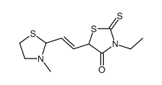 3-ethyl-5-[2-(3-methyl-1,3-thiazolidin-2-yl)ethenyl]-2-sulfanylidene-1,3-thiazolidin-4-one结构式