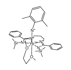 [Me3SiNC(Ph)N(CH2)3NC(Ph)NSiMe3]Yb(NH-2,6-Me2C6H3)(DME)结构式