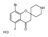 8-bromo-5-fluorospiro[3H-chromene-2,4'-piperidine]-4-one,hydrochloride结构式