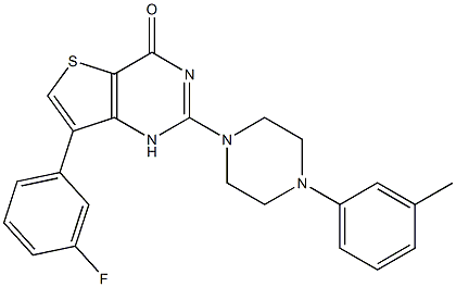7-(3-fluorophenyl)-2-[4-(3-methylphenyl)piperazin-1-yl]-1H-thieno[3,2-d]pyrimidin-4-one结构式