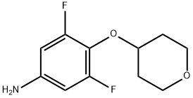 3,5-二氟-4-((四氢-2H-吡喃-4-基)氧基)苯胺结构式