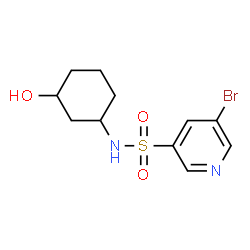 5-bromo-N-(3-hydroxycyclohexyl)pyridine-3-sulfonamide structure