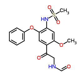 formamidomethyl-2-methoxy-4-methanesulfonylamino- 5-Phenoxy phenylethanone Structure