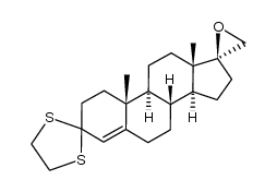 3,3-(ethylenedithio)spiro[4-androstene-17,2'-oxirane] Structure