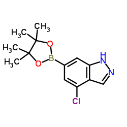 4-Chloro-6-(4,4,5,5-tetramethyl-1,3,2-dioxaborolan-2-yl)-1H-indazole Structure