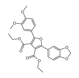 2-Benzo[1,3]dioxol-5-yl-5-(3,4-dimethoxy-phenyl)-furan-3,4-dicarboxylic acid diethyl ester结构式