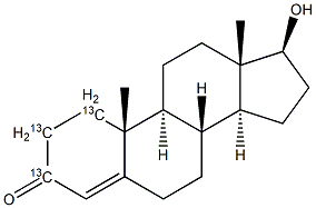 睾酮-2,3,4-13C3溶液结构式