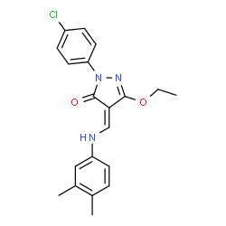 2-(4-CHLOROPHENYL)-4-[(3,4-DIMETHYLANILINO)METHYLENE]-5-ETHOXY-2,4-DIHYDRO-3H-PYRAZOL-3-ONE picture