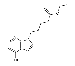 N9-(δ-ethoxycarbonyl-n-butyl)hypoxanthine结构式