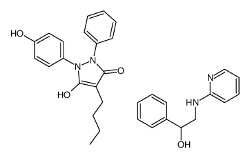 4-butyl-5-hydroxy-1-(4-hydroxyphenyl)-2-phenylpyrazol-3-one,1-phenyl-2-(pyridin-2-ylamino)ethanol Structure