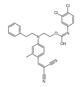 (3,4-Dichlorophenyl)carbamic acid 2-[[4-(2,2-dicyanoethenyl)-3-methylphenyl](2-phenylethyl)amino]ethyl ester结构式