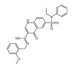 6-[ethyl(phenyl)sulfamoyl]-N-[(2-methoxyphenyl)methyl]-4-oxo-1H-quinoline-3-carboxamide Structure