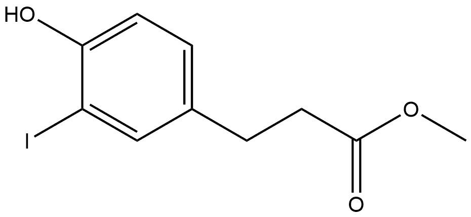 methyl 3-(4-hydroxy-3-iodophenyl)propanoate结构式