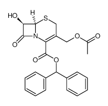 (6R)-3-acetoxymethyl-7t-hydroxy-8-oxo-(6rH)-5-thia-1-aza-bicyclo[4.2.0]oct-2-ene-2-carboxylic acid benzhydryl ester Structure