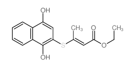 ethyl (E)-3-(1,4-dihydroxynaphthalen-2-yl)sulfanylbut-2-enoate structure