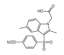 2-[3-(4-cyanophenyl)sulfonyl-2,5-dimethylindol-1-yl]acetic acid Structure