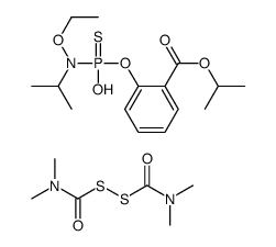 S-(dimethylcarbamoylsulfanyl) N,N-dimethylcarbamothioate,propan-2-yl 2-[[ethoxy(propan-2-yl)amino]-hydroxyphosphinothioyl]oxybenzoate结构式