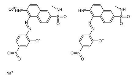 Cobaltate(1-), bis[6-amino-5-[(2-hydroxy- 4-nitrophenyl)azo]-N-methyl-2-naphthalenesulfonamidato (2-)]-, sodium结构式