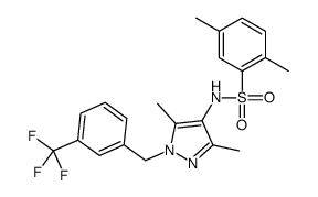 N-[3,5-dimethyl-1-[[3-(trifluoromethyl)phenyl]methyl]pyrazol-4-yl]-2,5-dimethylbenzenesulfonamide Structure