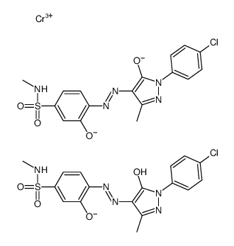 hydrogen bis[4-[[1-(3-chlorophenyl)-4,5-dihydro-3-methyl-5-oxo-1H-pyrazol-4-yl]azo]-3-hydroxy-N-methylbenzene-1-sulphonamidato(2-)]chromate(1-) picture