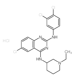 6-chloro-N-(3,4-dichlorophenyl)-N-(1-ethyl-3-piperidyl)quinazoline-2,4-diamine structure