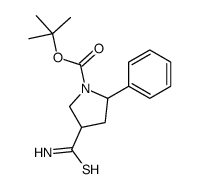 2-PHENYL-4-THIOCARBAMOYL-PYRROLIDINE-1-CARBOXYLIC ACID TERT-BUTYL ESTER结构式