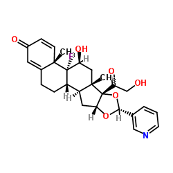 (4aS,4bR,5S,6aS,6bS,8R,9aR,10aS,10bS)-4b-Fluoro-6b-glycoloyl-5-hydroxy-4a,6a-dimethyl-8-(3-pyridinyl)-4a,4b,5,6,6a,6b,9a,10,10a,10b,11,12-dodecahydro-2H-naphtho[2',1':4,5]indeno[1,2-d][1,3]dioxol-2-one结构式