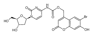 4-N-(6-bromo-7-hydroxycoumarin-4-ylmethoxycarbonyl)-2'-deoxycytidine结构式