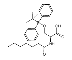 (S)-O-tert-butyidiphenylsiloxymethyl-N-heptanoyl-serine结构式