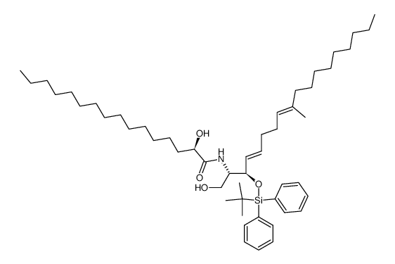 (4E,8E,2S,3R,2'R)-N-2'-hydroxyhexadecanoyl-3-O-(t-butyldiphenylsilyl)-9-methyl-4,8-sphingadienine结构式