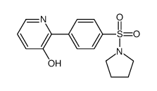 2-(4-pyrrolidin-1-ylsulfonylphenyl)pyridin-3-ol Structure