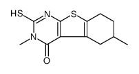 3,6-dimethyl-2-sulfanylidene-5,6,7,8-tetrahydro-1H-[1]benzothiolo[2,3-d]pyrimidin-4-one Structure