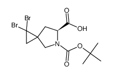 (6S)-1,1-dibromo-5-(tert-butoxycarbonyl)-5-azaspiro[2.4]heptane-6-carboxylic acid Structure