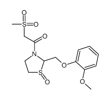 1-[2-[(2-methoxyphenoxy)methyl]-1-oxo-1,3-thiazolidin-3-yl]-2-methylsulfonylethanone Structure