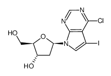 (2R,3S,5R)-5-(4-Chloro-5-iodo-7H-pyrrolo[2,3-d]pyrimidin-7-yl)-2-(hydroxymethyl)tetrahydrofuran-3-ol structure