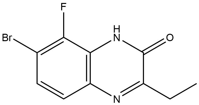 7-bromo-3-ethyl-8-fluoro-1H-quinoxalin-2-one结构式