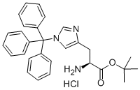 1-(三苯基甲基)-L-组氨酸叔丁酯 盐酸盐结构式