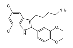 4-[5,7-dichloro-2-(2,3-dihydro-1,4-benzodioxin-6-yl)-1H-indol-3-yl]butan-1-amine Structure